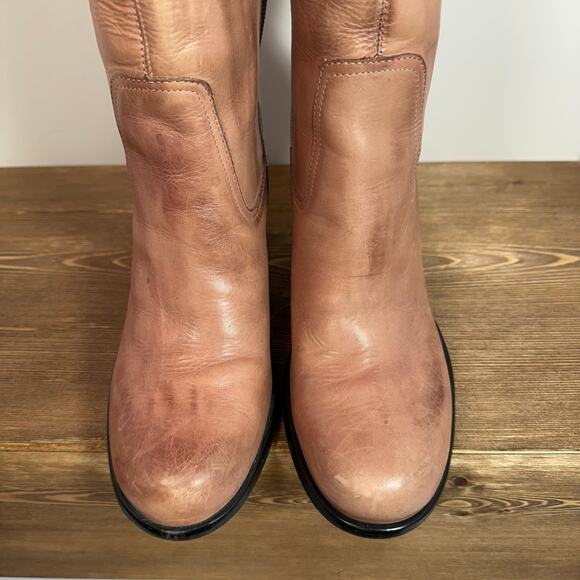 Dollhouse Knee High Leather Boots Women SZ 9 Chunky 4" Heel Western Coquette Y2K - Picture 6 of 13